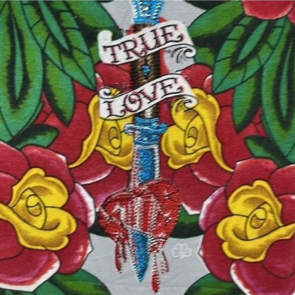 Christian Audigier grey top women’s size medium - Picture 4 of 8